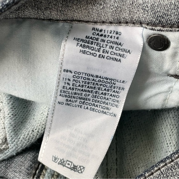 True Religion Gray Rocco Relaxed Moto Skinny Jeans - 35660 - Picture 12 of 14